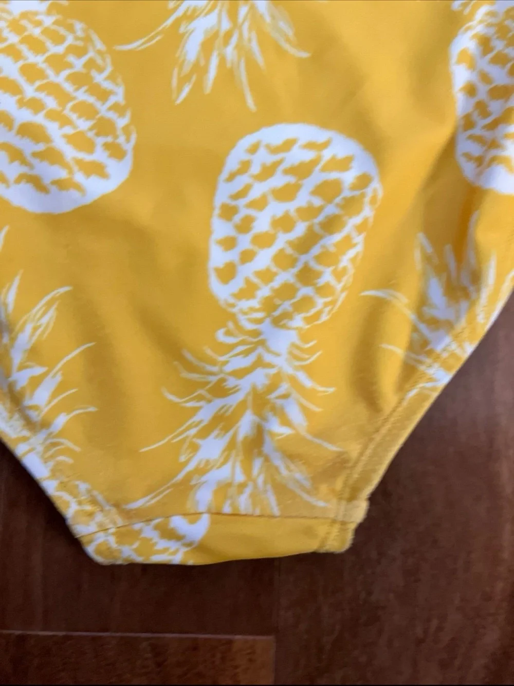 Girls' Yellow Pineapple Print One-Piece Swimsuit